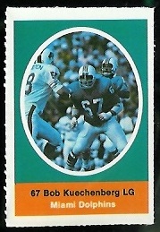 1972 Sunoco Stamps      315     Bob Kuechenberg